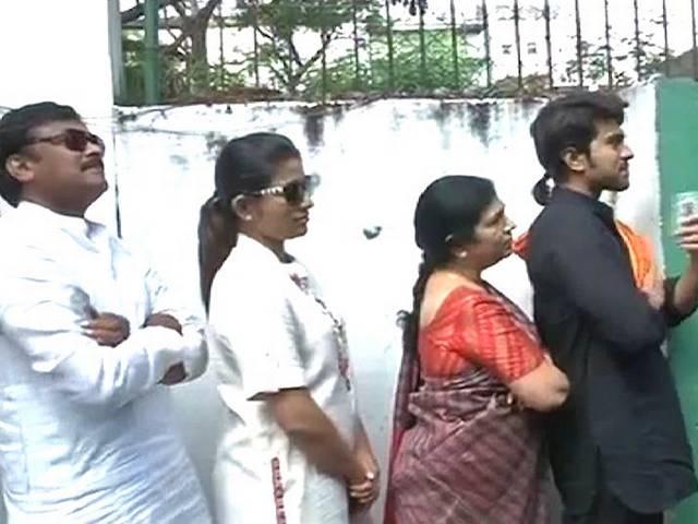 Chiranjeevi breaks queue, left embarrassed by a voter