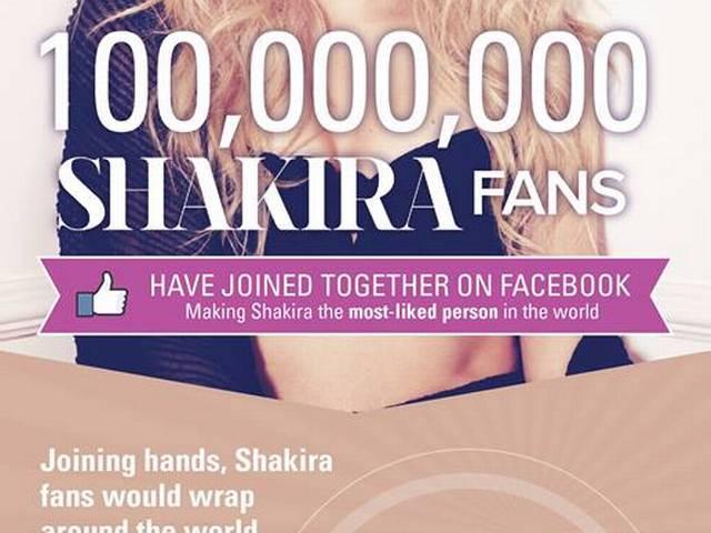 फेसबुक पर शकीरा के प्रशंसकों की संख्या 10 करोड़ के पार shakira fb fans