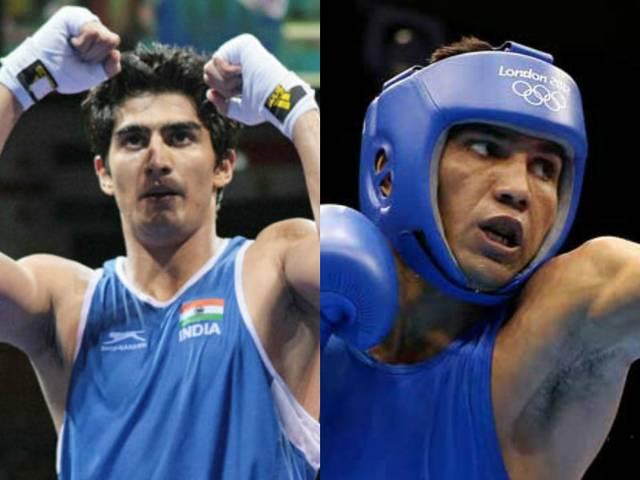 CWG: बॉक्सर विजेंदर सिंह और मनोज कुमार अंतिम-16 दौर में vijendar singh_manoj kumar_boxing_CWG