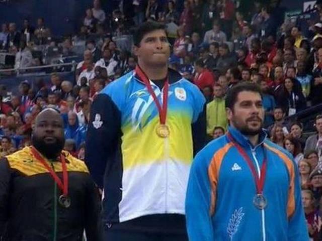 CWG: चक्का फेंक में विकास गौड़ा ने स्वर्ण पदक जीता CWG_vikas_gauda_wins_gold