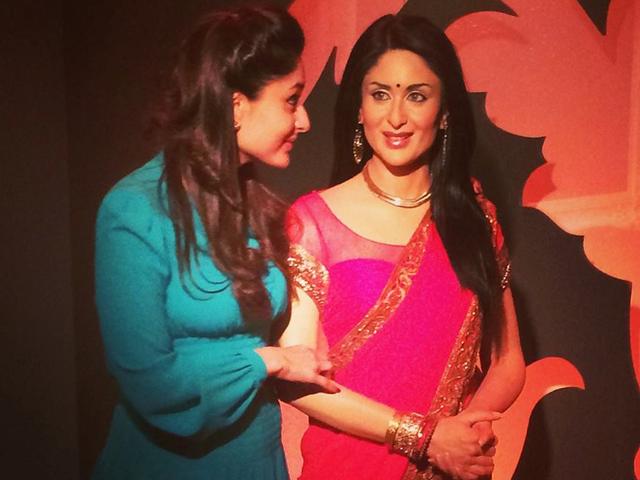 अपने मोम के पुतले को करीना ने पहनाई ‘छम्मक छल्लो’ साड़ी Kareena Kapoor gives the seal of approval to her newly styled wax figure