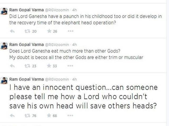 भगवान गणेश का मजाक उड़ाने पर रामगोपाल वर्मा के खिलाफ मामला दर्ज Case filed against RGV triggers over remarks on Ganesh