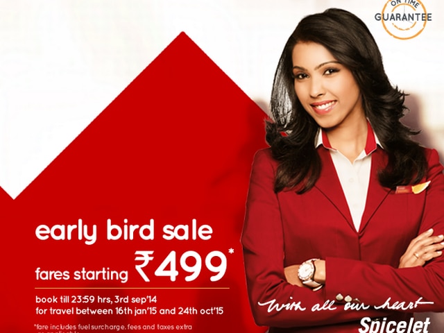 खुशखबरी! 499 रुपये में हवाई टिकट दे रहा है स्पाइसजेट SpiceJet Rs 499-offer a hit;bookings cross 1-lakh mark on Day1