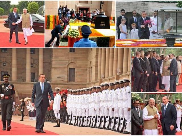 ऑस्ट्रेलिया के पीएम टोनी एबॉट को दिया गया गार्ड ऑफ ऑनर australia_pm_guard_of_honour
