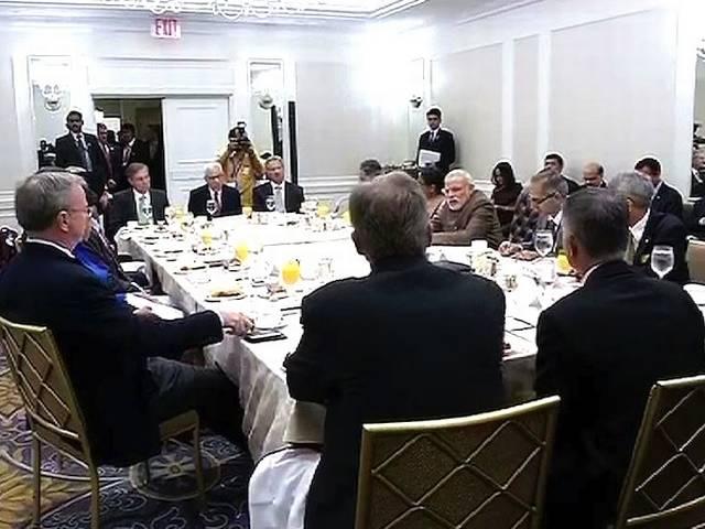 अमेरिकी कंपनियों के सीईओ के साथ पीएम मोदी की नाश्ते पर मुलाकात modi meet with ceo