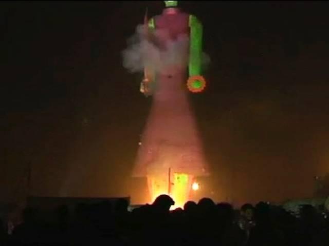 अंबाला में दलाया गया विश्व का सबसे बड़ा रावण का पूतला ambala_ ravan dahan