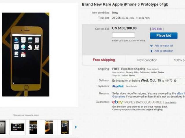 एक लाख डॉलर की कीमत में भी नहीं बिका अकेला आईफोन6 प्रोटोटाइप Alleged iPhone 6 Prototype Fetching $100000 On eBay