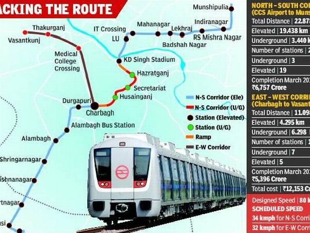 लखनऊ मेट्रो का पहला चरण 2016 तक lucknow metro_LMRC_UP
