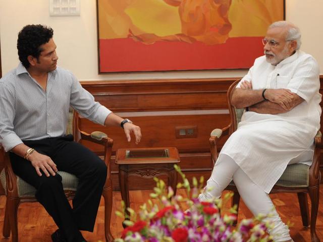 सचिन ने मोदी के साथ मिलकर बड़ी खेल योजना के संकेत दिये sachin_modi