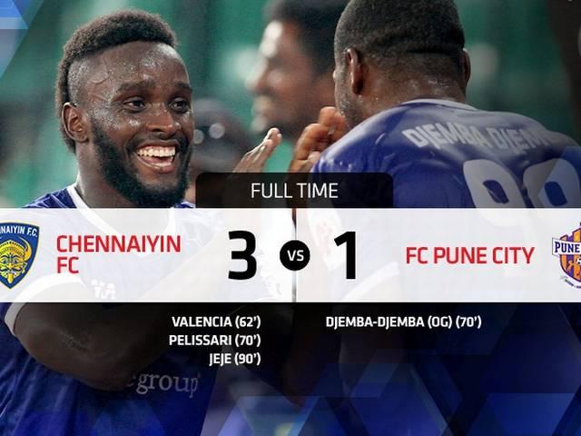 आईएसएल: पुणे को 3-1 से हरा शीर्ष पर पहुंचा चेन्नई ISL_