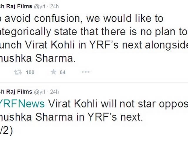 अनुष्का के साथ बॉलीवुड में डेब्यू नहीं करेंगे विराट कोहली virat_anushka_not_yrf_film