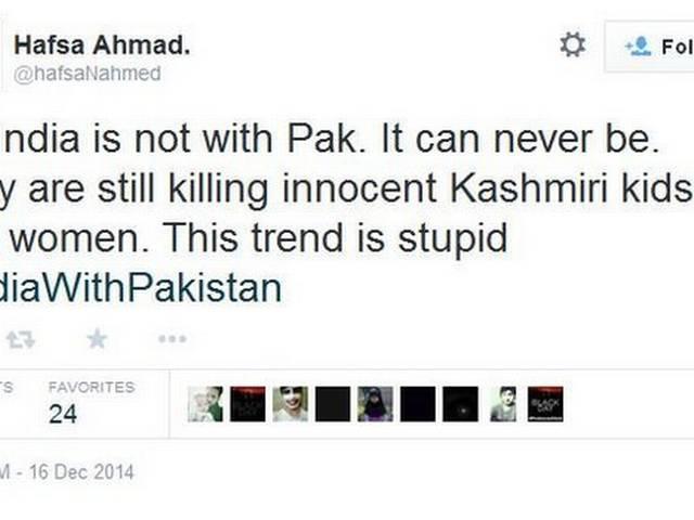 #IndiawithPakistan 'कायरों इस कत्ल को कैसे जायज़ ठहरा सकते हो?' #IndiaWithPakistan: two countries united against Peshawar terror attack on Twitter
