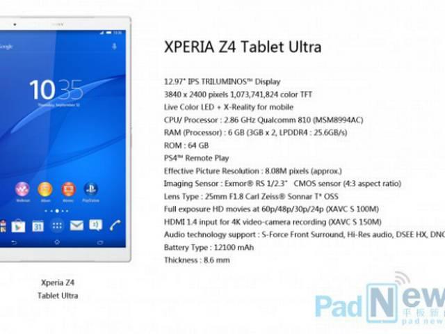 LEAKED: 6 जीबी रैम और 12000 mAh से लैस होगा एक्सपीरिया Z4 Leaked feature 6 gb ram