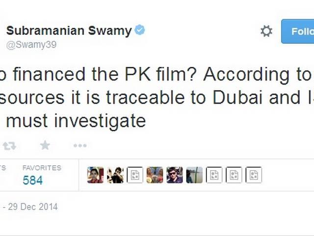 पीके में दुबई और आईएसआई का पैसा लगा: स्वामी subramanian swamy arise question on fil pk