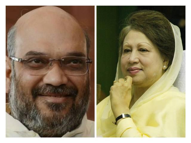 अमित शाह और बांग्लादेश की विपक्ष की नेता की फोन पर बातचीत bjp president amit shah talks to bangladesh opposition leader khaleda zia