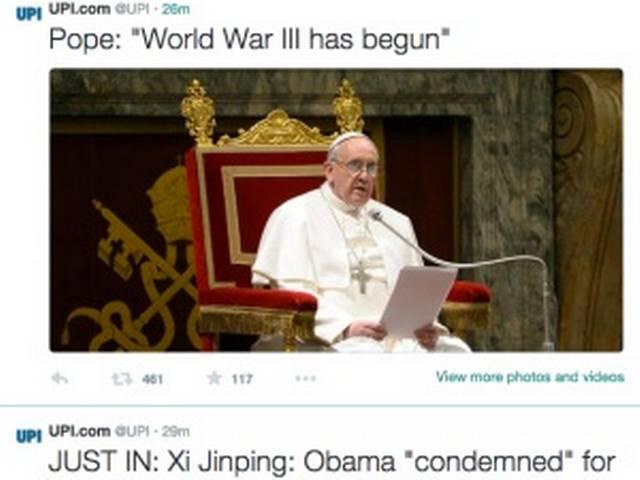...तो पोप ने ट्विटर पर कर दिया तीसरे विश्व युद्ध का ऐलान! Twitter Hackers Announce Start of World War III
