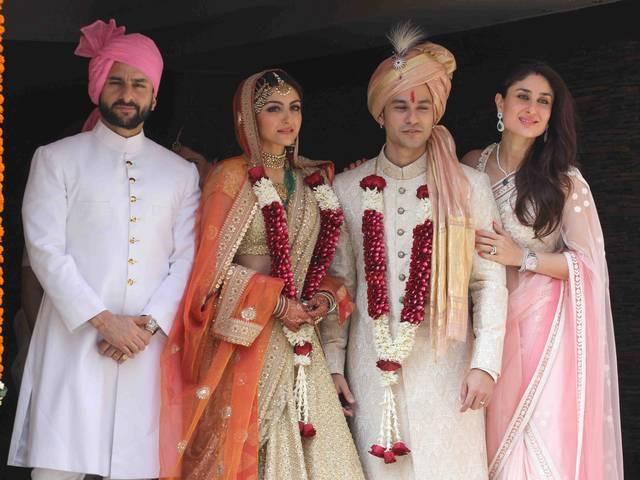 सोहा की शादी पर जमकर नाचे सैफ और करीना soha ali khan_saif ali khan_kareena kapoor_kunal khemu_marriage_