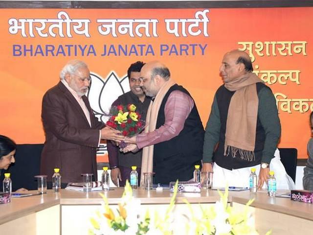 मोदी ने दिल्ली और बिहार के बारे में बीजेपी नेताओं से किया विचार विमर्श election_Narendra Modi_Bhartiya Janta Party_