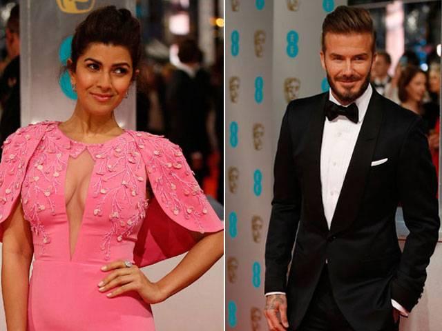 ..जब निमरत की गाउन पर पड़ा बेकहम का पांव Nimrat_Bafta