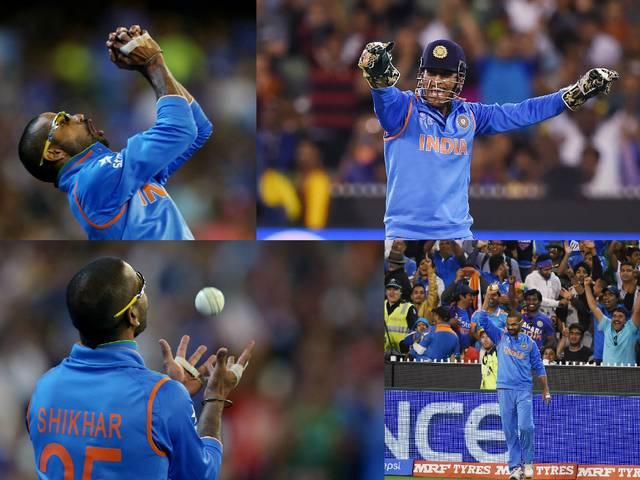धवन और धोनी के शानदार कैच ने बाग्लादेश को धो डाला brilliant catch in quarter final