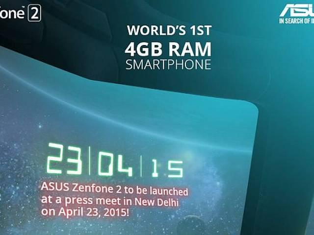 23 अप्रैल को लॉन्च होगा दुनिया का पहला 4 जीबी स्मार्टफोन जेनफोन2 Asus ZenFone 2 India Launch Date Revealed