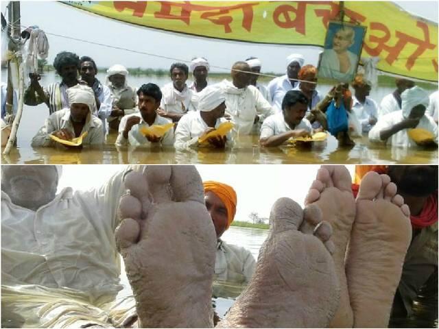 जल सत्याग्रहियों के पैर से रिसने लगे खून, लेकिन सरकार को सुध नहीं MP: Jal_Satyagrah