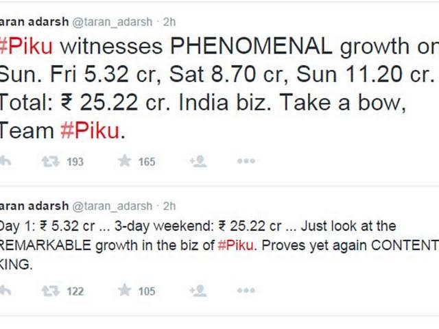 BOX OFFICE: पहले हफ्ते में फिल्म पीकू ने कमाए 25 करोड़ BOX OFFICE: PIKU