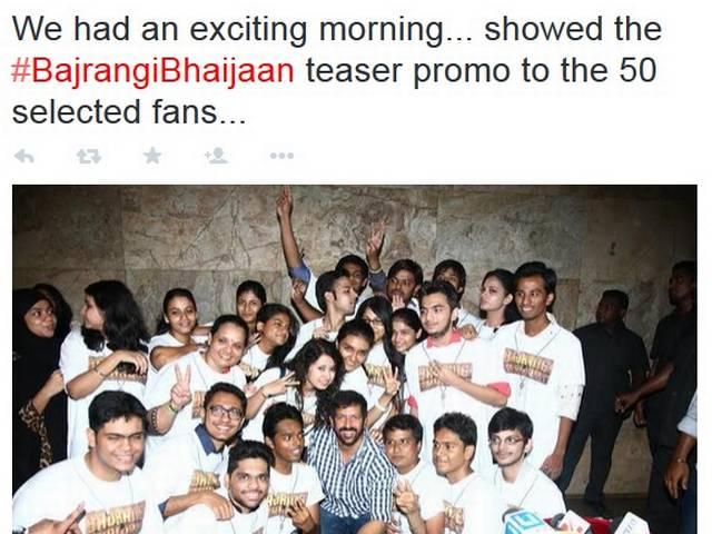 चुनिंदा फैंस के लिए कबीर खान ने लॉन्च किया ‘बजरंगी भाईजान’ का टीजर Bajrangi Bhaijaan