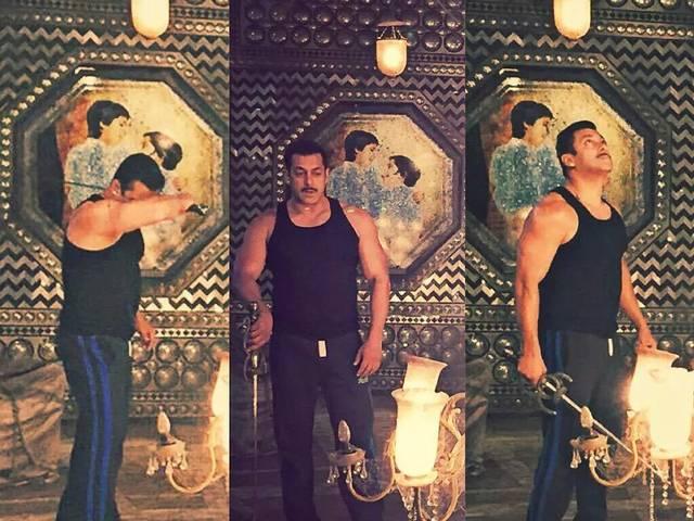 ON SET: मूंछों वाले अवतार में तलवार बाजी करते सलमान salman new look for prem ratan dhan payo