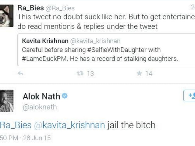 #SelfieWithDaughter: 'संस्कारी' आलोकनाथ ने दे दी कविता कृष्णन को खुलेआम गाली! #SelfieWithDaughter row: Aloknath Abuses Kavita krishnan