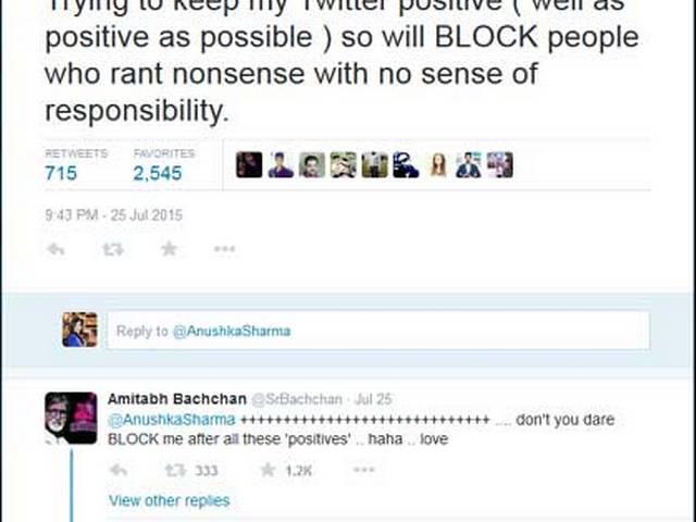 बकवास करने वालों को 'ब्लॉक' करेंगी अनुष्का शर्मा Anushka Sharma’s ‘No Nonsense’ Rule on Twitter, ‘Trying to Keep it Positive’