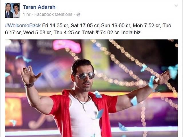 BOX OFFICE: पहले हफ्ते 'वेलकम बैक' ने की शानदार कमाई welcome back box ofice collection