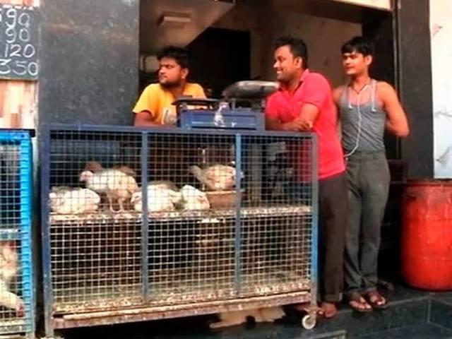 मीट बैन का समर्थन पड़ा महंगा, दुकान पर फेंके अंडे, छोड़े मुर्गे Eggs hurled at trader’s shop for supporting meat ban on Facebook