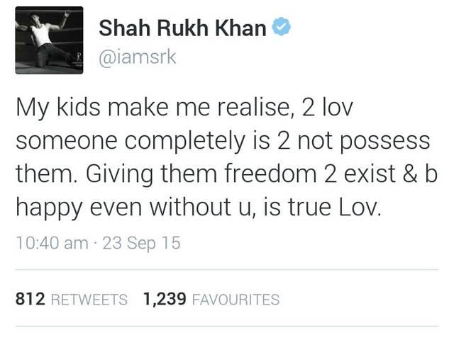 शाहरूख के बच्चों ने उन्हें सच्चे प्यार का अहसास दिलाया My kids make me realise true meaning of love: Shah Rukh Khan