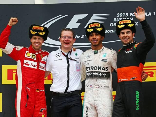 रूस ग्रां प्रीः फोर्स इंडिया के पेरेज पहुंचे पोडियम पर Perez claims rare podium for Force India at Russian GP