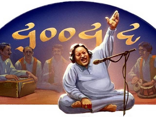 नुसरत फतेह अली खान को डूडल की श्रद्धांजलि Celebrating Nusrat Fateh Ali Khans 67th birth anniversary with Google Doodle