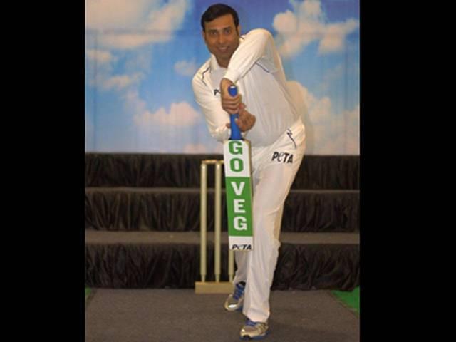'पेटा' के अभियान से जुड़े पूर्व बल्लेबाज़ वीवीएस लक्ष्मण VVS Laxman bats for vegetarianism in new PETA campaign