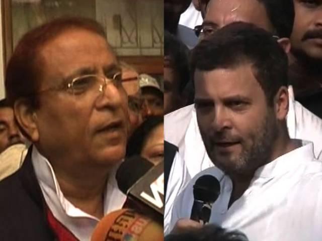 यूपी में जमीन पर 'राहुल', आजम ने कसा तंज! rahul gandhi comment on modi and akhilesh government