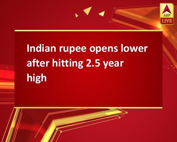 Indian rupee opens lower after hitting 2.5 year high