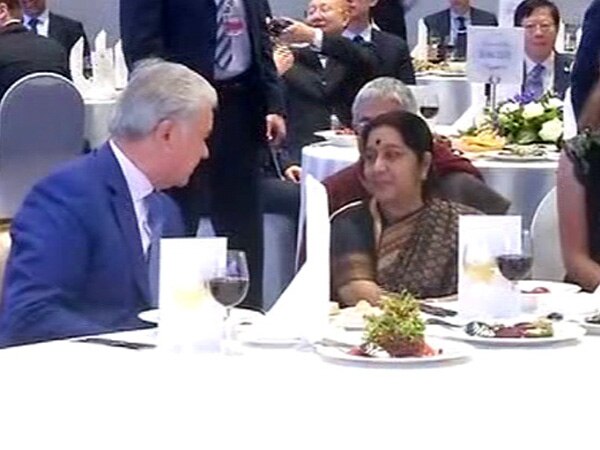 SCO Summit: Sushma Swaraj attends dinner hosted by Russian PM