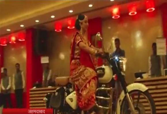 Bullet Rani: Bride enters marriage hall on bike in Ahmedabad!
