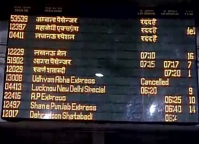 Fog continues to hit rail traffic: 34 trains delayed, 2 cancelled, 7 rescheduled today