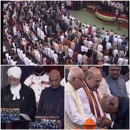 Central Hall of Parliament echoes with 'Jai Shree Ram' slogan immediately after President Kovind takes oath