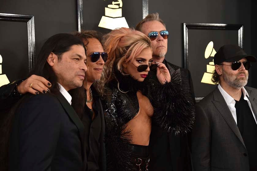 Robert Trujillo, Kirk Hammett, Lady Gaga, James Hetfield, Lars Ulrich