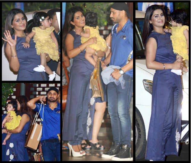 Image result for मुंबई इंडियंस की पार्टी में बेटी हिनाया और पत्नी गीता के साथ पहुंचे हरभजन सिंह