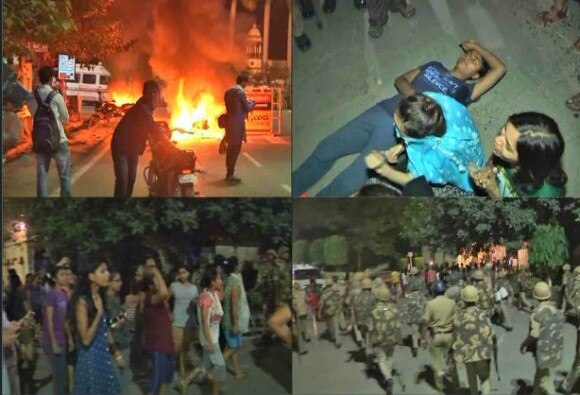 Image result for images of lathi charges of BHU student