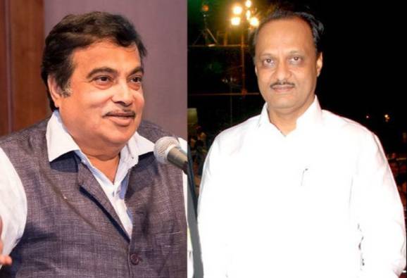 New Delhi : NCP leader Ajit Pawar meets BJP Minister Nitin Gadkari latest update