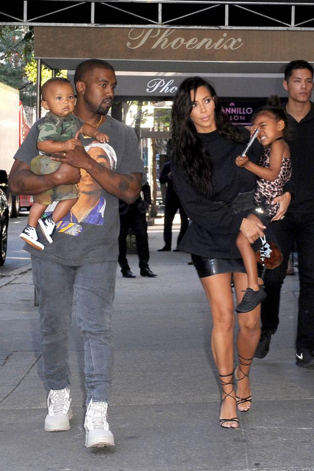 Kim Kardashian with husband Kanye West and their children North and Saint