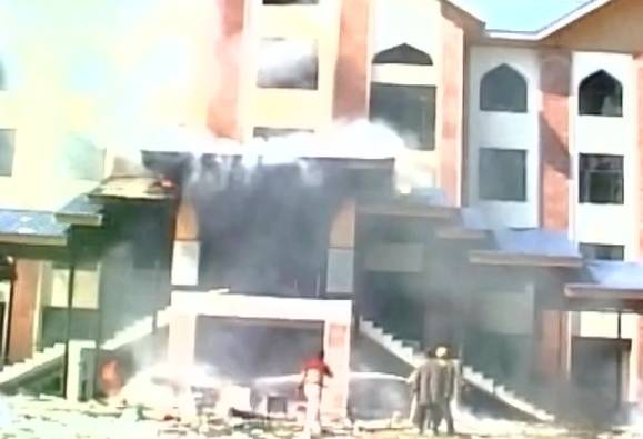 Image result for Shopian Mini Secretariat on fire