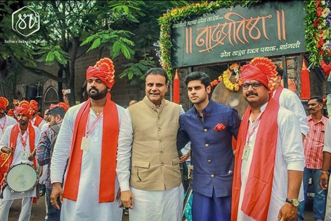 Bhagyashree & son Abhimanyu Dassani at their Royal Family's Ganesh